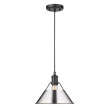  3306-M BLK-CH - Orwell BLK Medium Pendant - 10" in Matte Black with Chrome shade